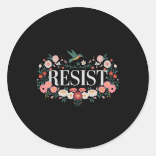 Resist Floral Protest Trump Anti Trump 2  Classic Round Sticker