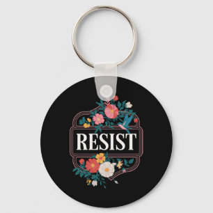 Resist Floral Protest Trump Anti Trump 3 Key Ring