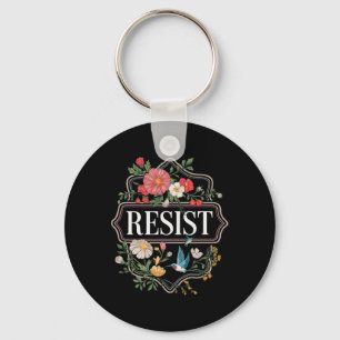 Resist Floral Protest Trump Anti Trump 4 Key Ring
