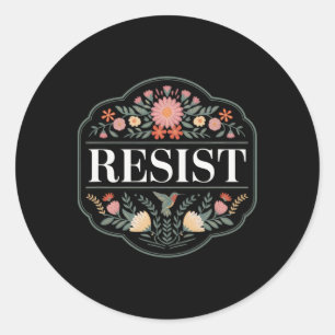 Resist Floral Protest Trump Anti Trump 6  Classic Round Sticker