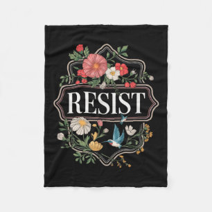 Resist Floral Protest Trump Anti Trump Fleece Blanket