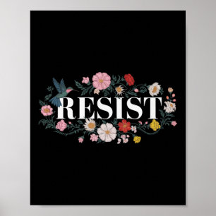 Resist Floral Protest Trump Anti Trump Premium _4  Poster