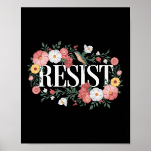 Resist Floral Protest Trump Anti Trump Premium Poster