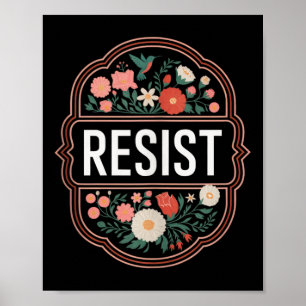 Resist Floral Protest Trump Anti Trump Tank Top  Poster
