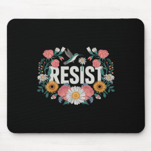 Resist Floral Resistance Activists Feminists Retro Mouse Pad