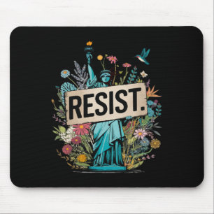 Resist Floral Statue Of Liberty Protest Mouse Pad