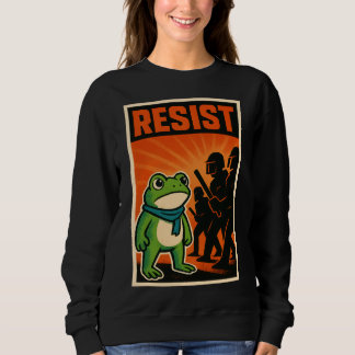 resist frog, frog resistance, portland frog sweatshirt