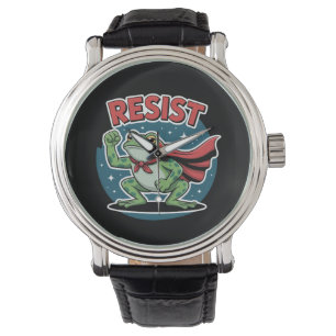 Resist Frog Portland Frog Protest for Men Women Watch