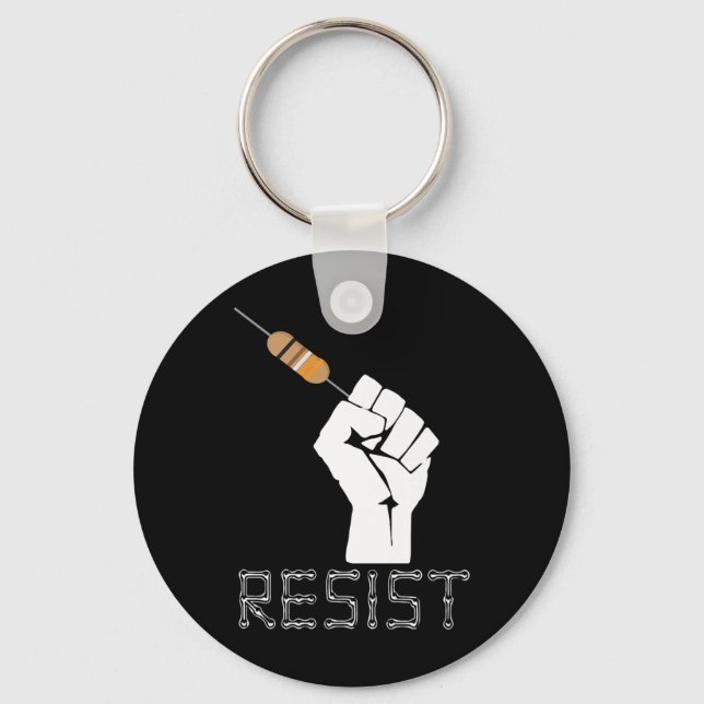 Resist Funny Gift Idea For Electrical Engineers Te Key Ring (Front)