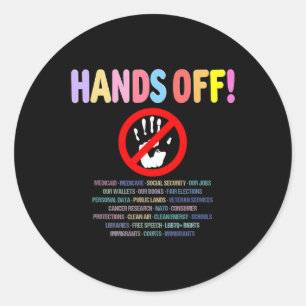 Resist Hands Off Protest 2025  Classic Round Sticker