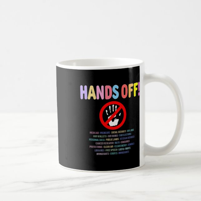 Resist Hands Off Protest 2025  Coffee Mug (Right)