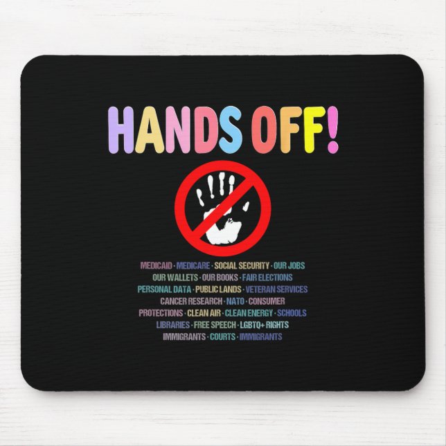 Resist Hands Off Protest 2025  Mouse Pad (Front)