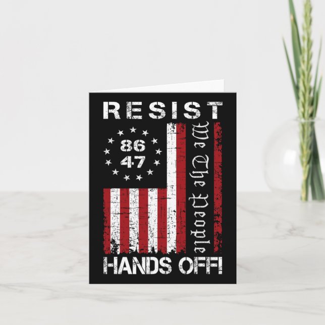 Resist Hands Off Protest 86 47 8647 Protest Save D Card (Front)