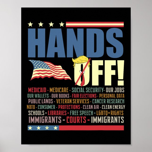 Resist Hands Off Protest Anti Trump  Poster (Front)