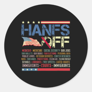 Resist Hands Off Protest Social Security And Medic Classic Round Sticker
