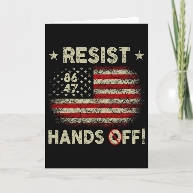 Resist Hands Off Protest Social Security Medicare  Card (Front)