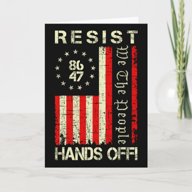 Resist Hands Off Protest Social Security Medicare  Card (Front)