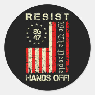 Resist Hands Off Protest Social Security Medicare  Classic Round Sticker