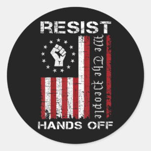 Resist Hands Off Protest Social Security Medicare  Classic Round Sticker
