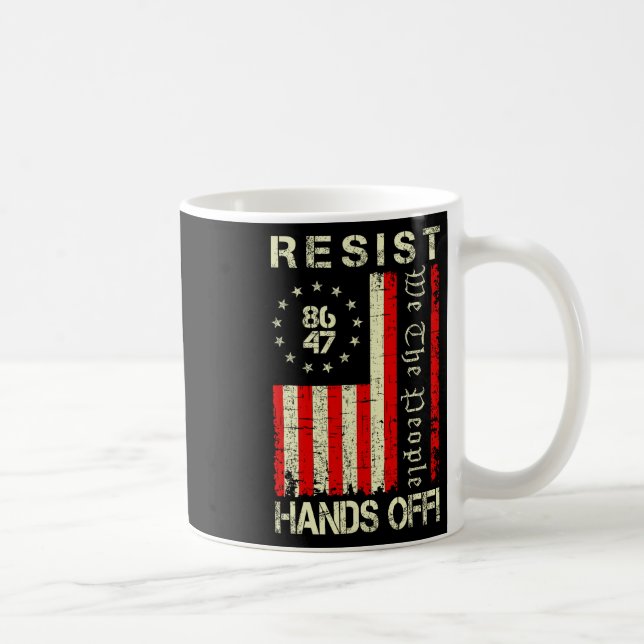 Resist Hands Off Protest Social Security Medicare  Coffee Mug (Right)