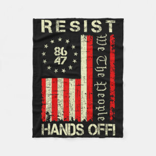 Resist Hands Off Protest Social Security Medicare Fleece Blanket