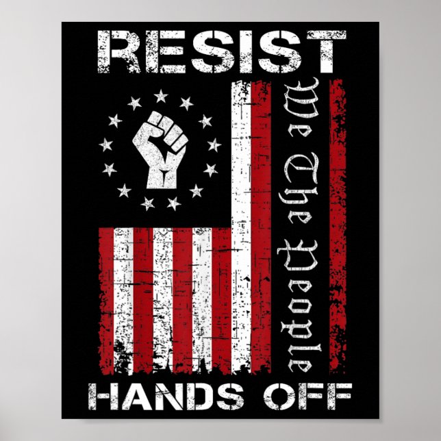 Resist Hands Off Protest Social Security Medicare  Poster (Front)