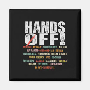 Resist Hands Off Protest Vintage We The People Ame Magnet