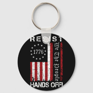 Resist Hands Off Protest We The People Flag Save D Key Ring