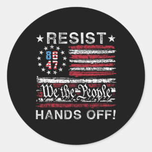 Resist Hands Off Social Security Medicare Medicaid Classic Round Sticker