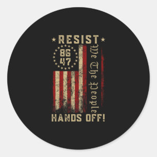 Resist Hands Off Social Security Medicare Medicaid Classic Round Sticker