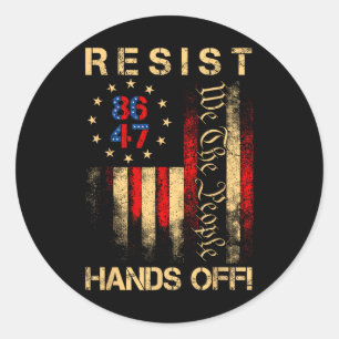 Resist Hands Off Social Security Medicare Medicaid Classic Round Sticker