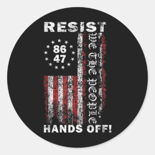 Resist Hands Off Social Security Medicare Medicaid Classic Round Sticker