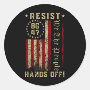 Resist Hands Off Social Security Medicare Medicaid Classic Round Sticker
