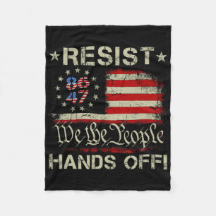Resist Hands Off Social Security Medicare Medicaid Fleece Blanket