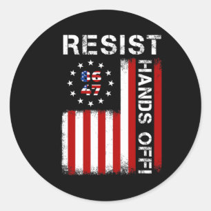 Resist Hands Off Vintage We The People American Fl Classic Round Sticker