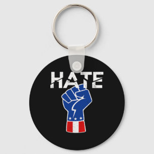 Resist Hate America Political Dissent Key Ring