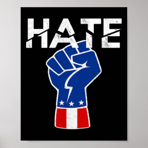 Resist Hate America Political Dissent Poster
