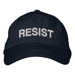 Resist hot pink white embroidered hat