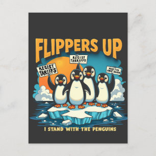 Resist I Stand With Penguins Invitation Postcard