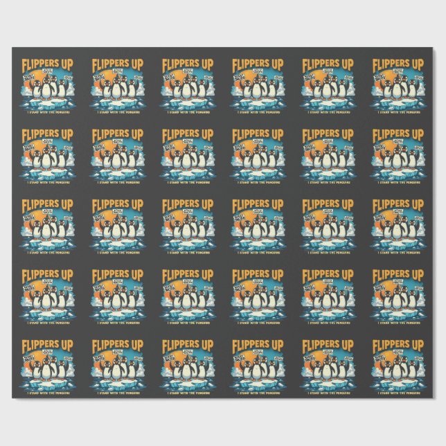 Resist I Stand With Penguins Wrapping Paper (Flat)