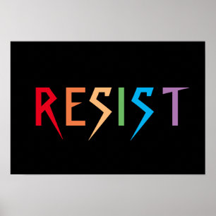 Resist in Rainbow Colours Poster