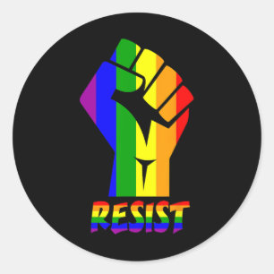 Resist Lgbt Pride Love T Shirt Gay Lesbian Cool Te Classic Round Sticker