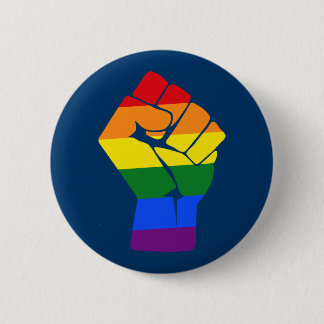 #Resist LGBT Rainbow Raised Fist Protest 6 Cm Round Badge