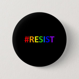 #resist Lgbtq Rainbow Anti-trump Resist 6 Cm Round Badge