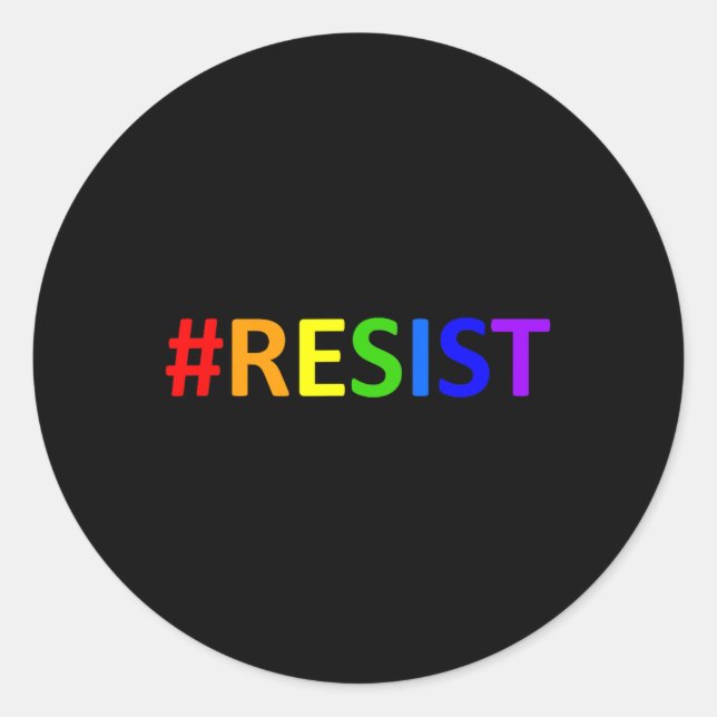 #resist Lgbtq Rainbow Anti-trump Resist  Classic Round Sticker (Front)