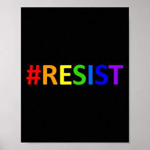 #resist Lgbtq Rainbow Anti-trump Resist Poster