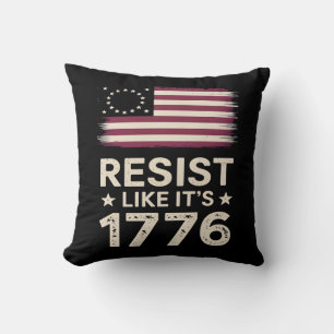 Resist Like It's 1776 American Conservative Flag Cushion