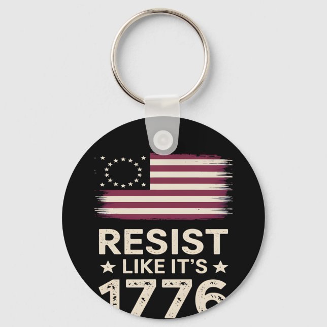 Resist Like It's 1776 American Conservative Flag Key Ring (Front)