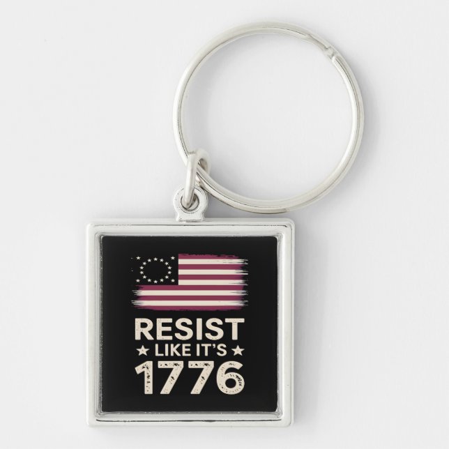Resist Like It's 1776 American Conservative Flag Key Ring (Front)