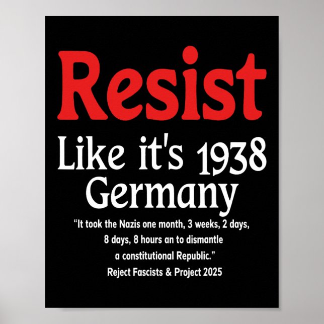 Resist Like It's 1938 Germany 18  Poster (Front)